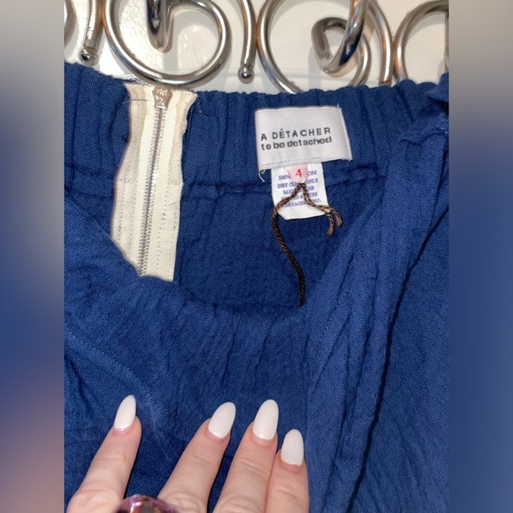 New! A Detacher Orinoco Cotton Gauze Jumpsuit in Indigo 💙 size 4 NWT! - Picture 13 of 15